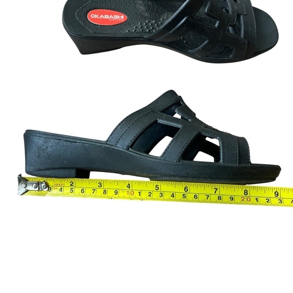 Okabashi Black Slide Sandals Women Size 7 USA Comfort Slip-On water-resistant - Picture 5 of 8